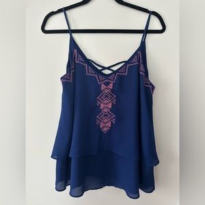 Blue and pink tank